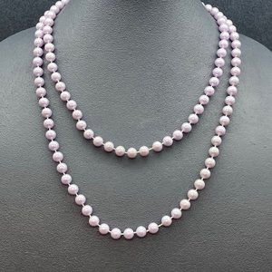 Purple Beaded Necklace Long Pearl Retro Classic Granny Soft Girl No Closure